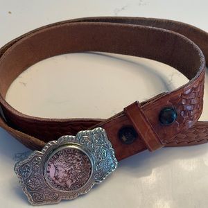 Vintage NickelSilver Bell 1901 Morgan Silver Dollar Belt Buckle Bianchi #B5 42